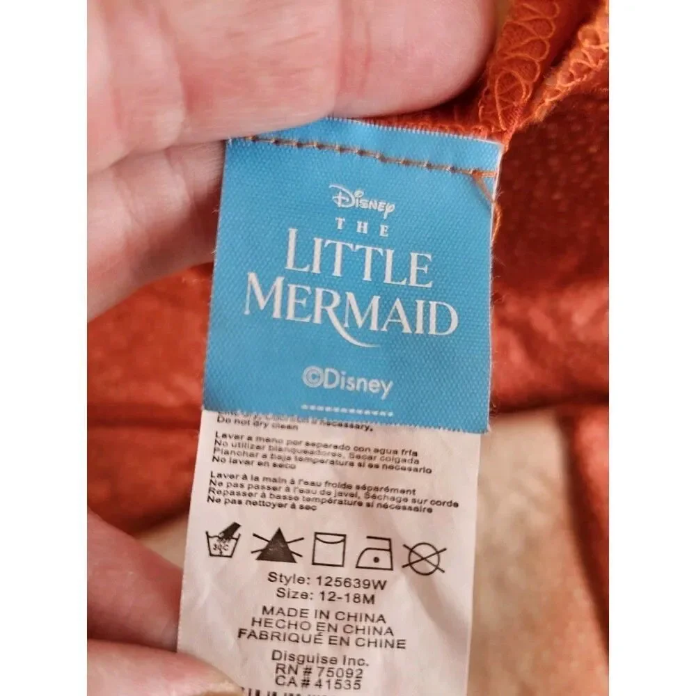 Disney Sebastian The Little Mermaid Costume Size 12-18 months Toddler Complete - Picture 6 of 7